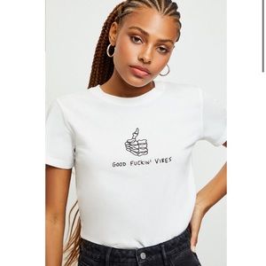 PacSun Good Vibes White Short Sleeve